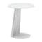 Homeroots 16" White Aluminum Rounded Outdoor Side Table 556544 - alternate 1