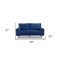 Homeroots 69" Blue Velvet Sofa And Toss Pillows With Dark Brown Legs 543706 - alternate 9