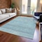 Homeroots 3' X 5' Teal Blue And Ivory Trellis Washable Indoor Outdoor Area Rug 616496 - alternate 6