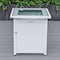 Leisuremod Walbrooke White Patio Conversation, Square Fire Pit with Slats Design & Tank Holder, Navy Blue WWS-27-20-57-31-NBU - alternate 6