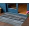 Homeroots 3' X 5' Blue Gray And Charcoal Botanical Leaves Washable Indoor Outdoor Area Rug 581936 - alternate 1