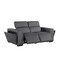 Homeroots 77in Dark Gray and Brown Italian Leather Power Reclining Loveseat With Storage 720549 - alternate 5
