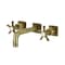 Kingston Brass Double-Handle Wall Mount Bathroom Faucet, Antique Brass KS6123NX - alternate 1