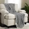 Homeroots 50" X 60" Black And White Cotton Chevron Throw Blanket with Tassels 518788 - alternate 5