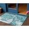 Homeroots 3' X 5' Teal Blue And Ivory Abstract Washable Indoor Outdoor Area Rug 613374 - alternate 1