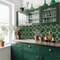 Homeroots 12" x 12" Green Vinyl Arabesque Peel And Stick Removable Tiles 569240 - alternate 4
