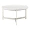 Homeroots 30" White and Silver Genuine Marble and Aluminum Round Cross Legs Coffee Table 565084 - alternate 5