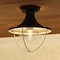 Vaxcel Dunlap Textured Black Coastal Outdoor Flush Mount Ceiling Light Clear Glass T0780 - alternate 7
