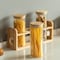 Basicwise 3 Pcs 30oz Glass Jars with Bamboo Shelf for Storing Ground Coffee, Sugar, Beans and Grains,  QI004707 - alternate 6