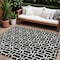 Homeroots 8' X 10' Black And Ivory Geometric Washable Indoor Outdoor Area Rug 594836 - alternate 1