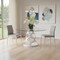 Homeroots 48" Clear And White Rounded Glass And Metal Pedestal Base Dining Table 555190 - alternate 2