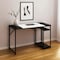 Homeroots 47" Black and White Wood and Metal H-Shape Computer Desk 568050 - alternate 1