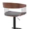 Homeroots Gray and Black Faux Leather with Metal Swivel Adjustable Height Bar Chair 534461 - alternate 5