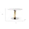 Homeroots 47" White Gold and Silver Ceramic and Stainless Steel Pedestal Base Round Top Dining Table 718896 - alternate 5