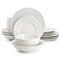 Elama Kate 16 Piece Textured Trim Double Bowl Porcelain Dinnerware Set in White ELM-KATE16 - alternate 10
