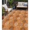 Homeroots 5' X 8' Orange Ivory And Gray Floral Medallion Washable Indoor Outdoor Area Rug 614618 - alternate 1