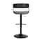 Armen Living Larisa Adjustable Black Wood Bar Stool in Gray Faux Leather with Golden Bronze and Black Metal LCLABABLKGRY - alternate 4