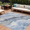 Homeroots 9' X 12' Blue And Silver Abstract Washable Indoor Outdoor Area Rug 618422 - alternate 1