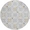Homeroots 8' Silver Gray And Gold Round Floral Washable Indoor Outdoor Area Rug 595987 - alternate 8