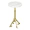 Homeroots 22" White And Gold Marble And Iron Round Pedestal End Table 556546 - alternate 1