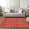 Homeroots 8' X 10' Red And Ivory Geometric Washable Indoor Outdoor Area Rug 583387 - alternate 8