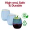 Smarty Had A Party Clear Blue with Gold Elegant Stemless Plastic Wine Glasses (12 oz.), 64PK 3712C-BLG-CASE - alternate 6