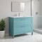 Homeroots 40" Blue Wood Freestanding Bathroom Vanity With White Sink And Two Drawers 627405 - alternate 3