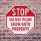 Signmission Stop Do Not Plow Snow onto Property, 6 inch X 6 inch, Plastic Sign, 2PK OC-P-2PACK-6-193 - alternate 7