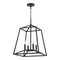 Vaxcel Hayes 4 Light Black Farmhouse Cage Pendant Lantern P0310 - alternate 1
