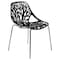 Leisuremod Modern Asbury Dining Chair with Chromed Legs, Black AC16BL - alternate 1