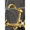Kingston Brass Two-Handle Wall Mount Bridge Kitchen Faucet, Brushed Brass KS3257AX - alternate 2