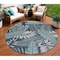 Homeroots 8' Navy Blue And Ivory Round Floral Indoor Outdoor Area Rug 572837 - alternate 6