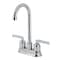 Kingston Brass Double-Handle 4" Centerset High-Arc Bar Faucet, Polished Chrome FB8491EFL - alternate 1
