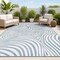 Jonathan Y Maribo High-Low Abstract Groovy Striped Dark Blue/Cream 5 ft. x 8 ft. Indoor/Outdoor Area Rug SCN103E-5 - alternate 1