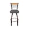 Holland Bar Stool Co Eleanor 30in Swivel Bar Stool with Bronze Finish, Medium Back and Graph Coal Seat 880 - alternate 6
