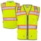 Dome75 Hi-Vis Heavy Duty Safety Vest MD Class ANSI/ISEA 107-2020 Class 2 , Reinforced Front Zipper OV5523 - alternate 1