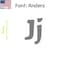 Aacc Self-Adhesive Vinyl Letter: J, Scale: 0.5 in. Color: Gray Font: Anders by, 24PK AACC-Anders-UJ-Gray-I0.5x24 - alternate 1