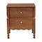Baxton Studio Hoffman Nightstand with Scalloped Apron and Turned Legs, Walnut Brown 272-14820-ZORO - alternate 7