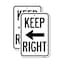 Signmission Keep Right Sign Right Arrow, 18'' X 24'' 2 Signs, Heavy Gauge Aluminum, 2PK A-1824-2PACK-23891 - alternate 1