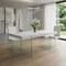 Homeroots 79" White And Clear Glass Dining Table 555167 - alternate 3