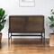 Homeroots Dark Brown Two Door Cabinet With Metal Legs 391990 - alternate 5