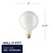 Bulbrite Pack of 12 Incandescent G40 Medium Screw Base E26 Light Bulb, 60 Watt, White, 12PK 861046 - alternate 5