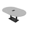 Skutchi Designs Racetrack Conference Table With Power, 48 in W, 84 in L, Grey HAR-RAC-48X84-DOU.BK-U779-EBLK - alternate 1