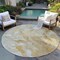 Homeroots 8' Gold And Silver Round Abstract Washable Indoor Outdoor Area Rug 618366 - alternate 6