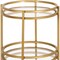 Homeroots 22" Brass And Clear Glass And Steel Round End Table With Shelf 543812 - alternate 4