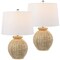Jonathan Y Nora 22" Rustic Coastal Rattan Globe LED Table Lamps, Brown, 2PK JYL4050A-SET2 - alternate 1