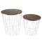 Lavish Home Set of 2 End Tables Nesting Tables with Removable Wood Tops, Metal Wire Baskets Round Side Furniture 80-ENDTBL-1 - alternate 5