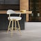 Armen Living Justin 30in Swivel Bar Stool with Gold Brushed Stainless Steel and Silver Fabric LCJTBABGLSI30 - alternate 5