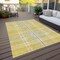 Homeroots 10' X 14' Yellow Black And Ivory Plaid Washable Indoor Outdoor Area Rug 596374 - alternate 7