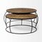 Homeroots Brown and Black Wood and Metal Round Nested Coffee Tables 376284 - alternate 6